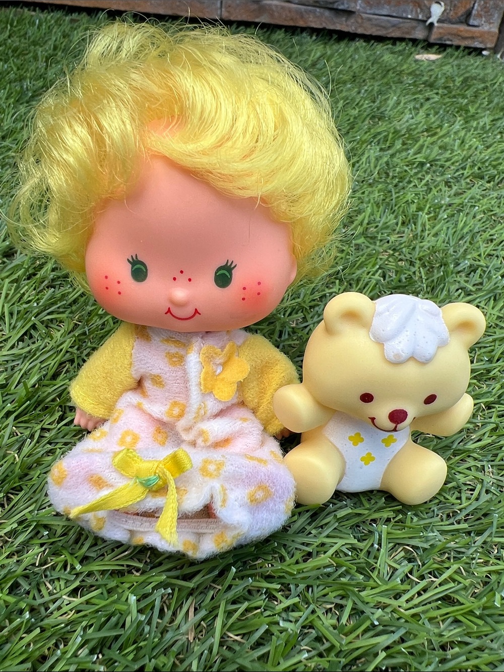 VINTAGE Strawberry Shortcake 1980s Butter Cookie doll with Jelly Bear pet Kenner - Picture 4 of 14